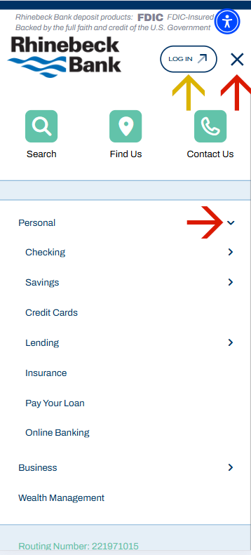 new website - mobile navigation screenshot 3